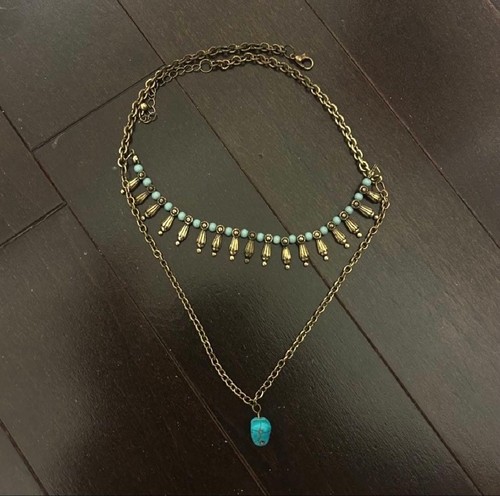 Türkis blau halskette vintage - halskette,
