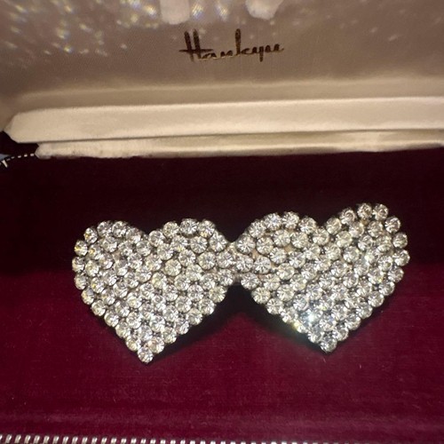 Vintage herz kristall - herz, brosche