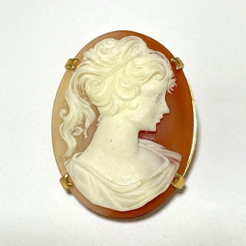 Kamee antik gold brosche - kamee,