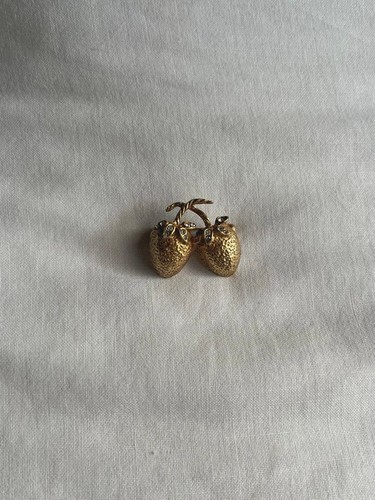 Vintage gold erdbeere brosche - gold,