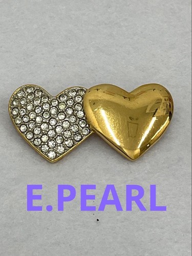 Vintage gold herz brosche - gold,