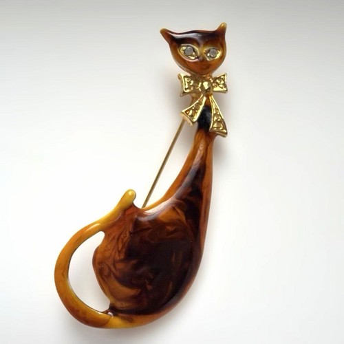Vintage katze brosche - vintage,