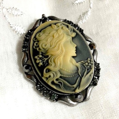 Vintage kamee dame brosche - vintage,