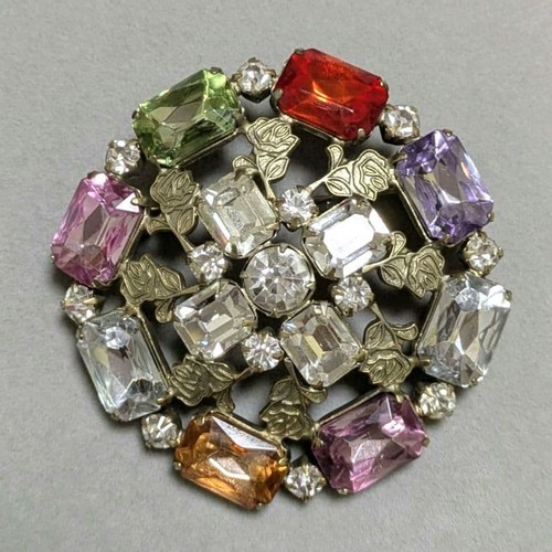 Vintage bunte brosche - vintage,