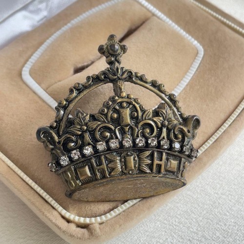 Antike krone brosche vintage - brosche,